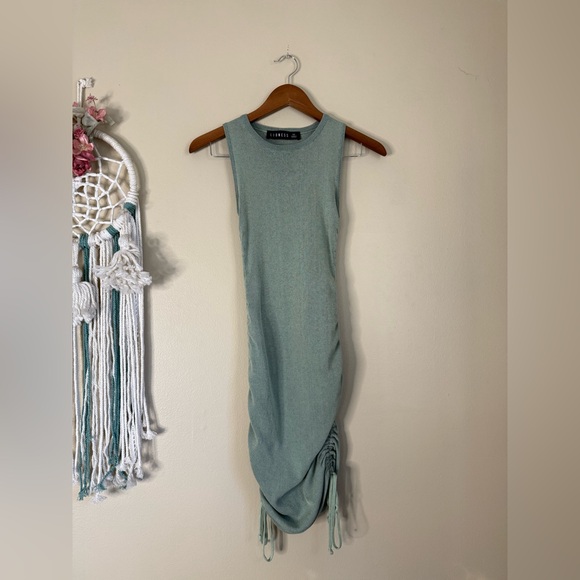 Revolve Lioness Military Minds Knit Ruched Mini Dress Sage Green Size XS - Picture 3 of 9